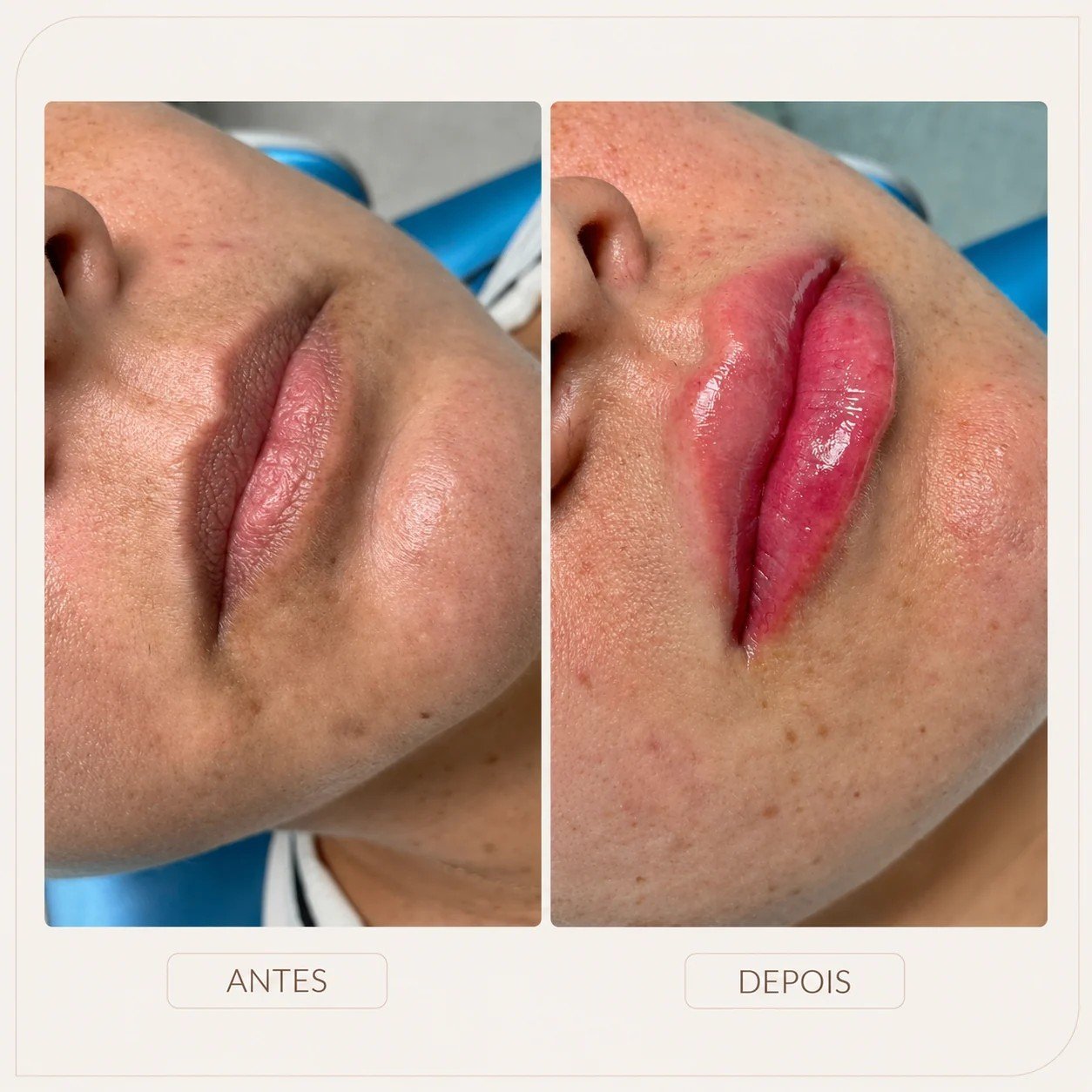 Caso clínico autorizado de preenchimento labial